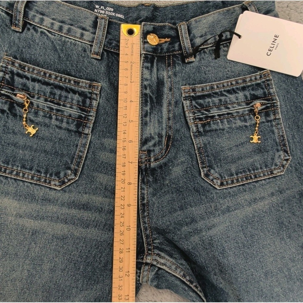 Celine Jeans Size 28 Wide Leg --- FLAWED Zipper Is Broken - Picture 4 of 13